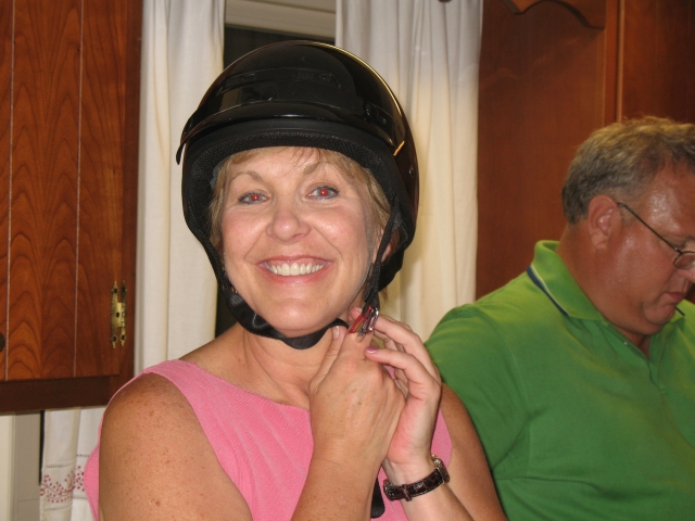 Susan didnt bring her helmet to all our reunion committee meetings. Thanks to all the past and present committee members